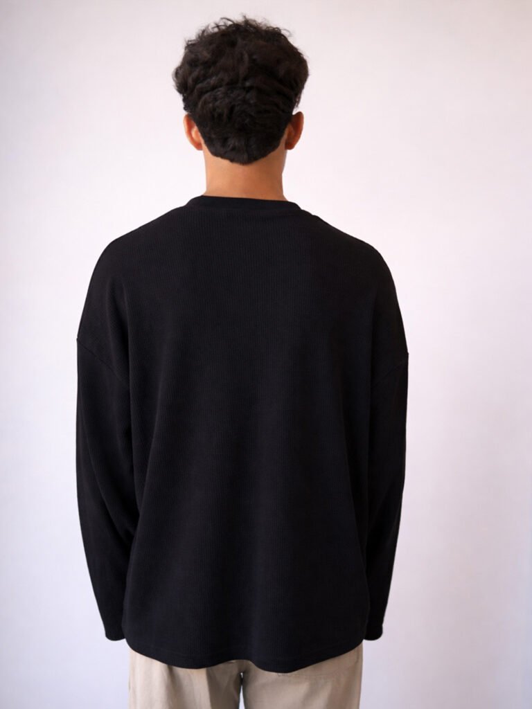 Black Men Drop-Shoulder Sleeves T-shirt view 5