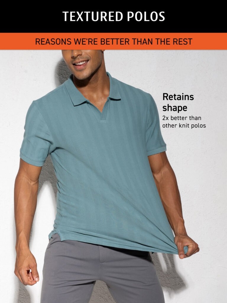 Maroon Statement Johnny Collar Herringbone Texture Polo T-Shirts view 2