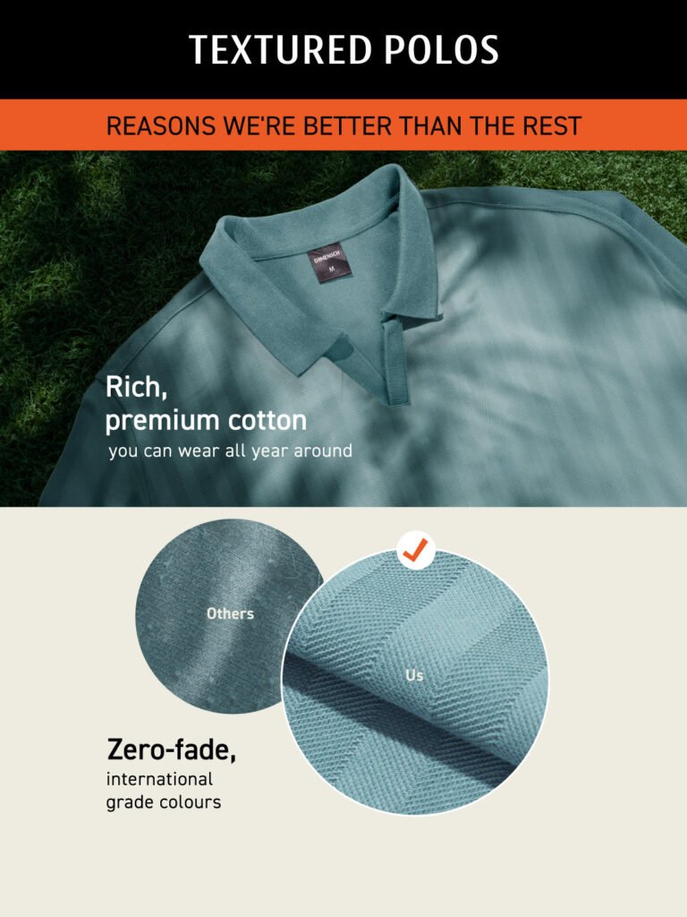 Maroon Statement Johnny Collar Herringbone Texture Polo T-Shirts view 3