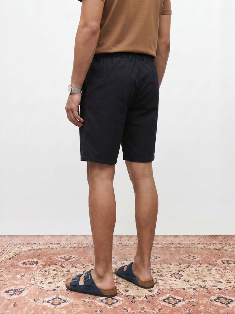 Black Men Pure Cotton Chino Shorts view 2