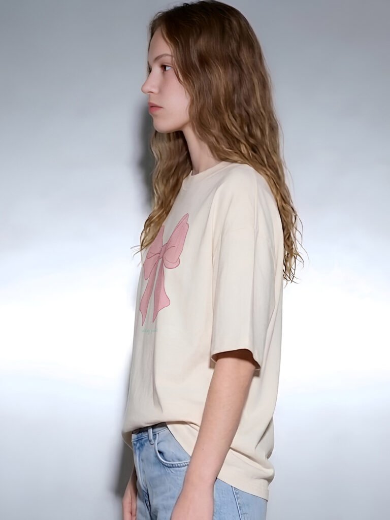 Cream Women Printed Oversize Tshirts view 3