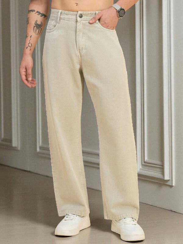 Beige Men Mid-Rise Jeans