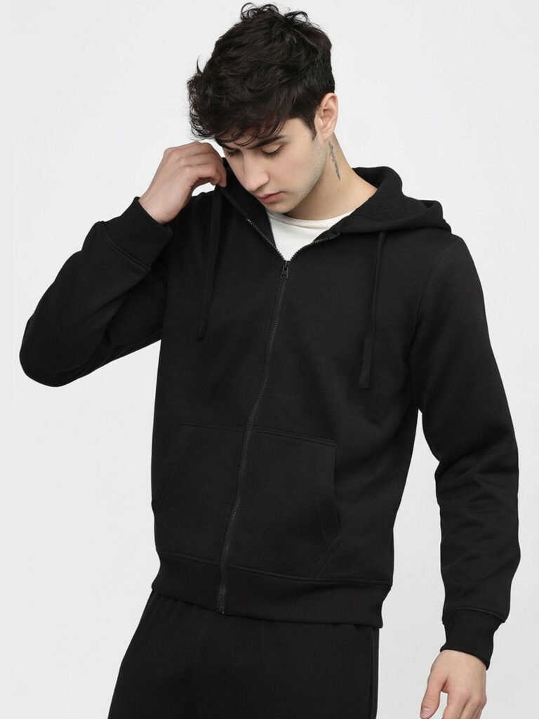 Black Men Hooded Sweatshirt view 3