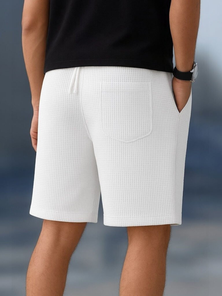 White Men Training or Gym Sports Shorts view 2