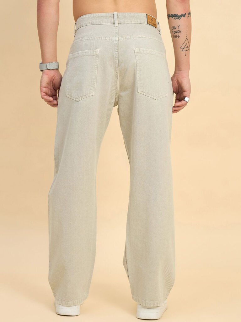 Beige Men Mid-Rise Jeans view 3