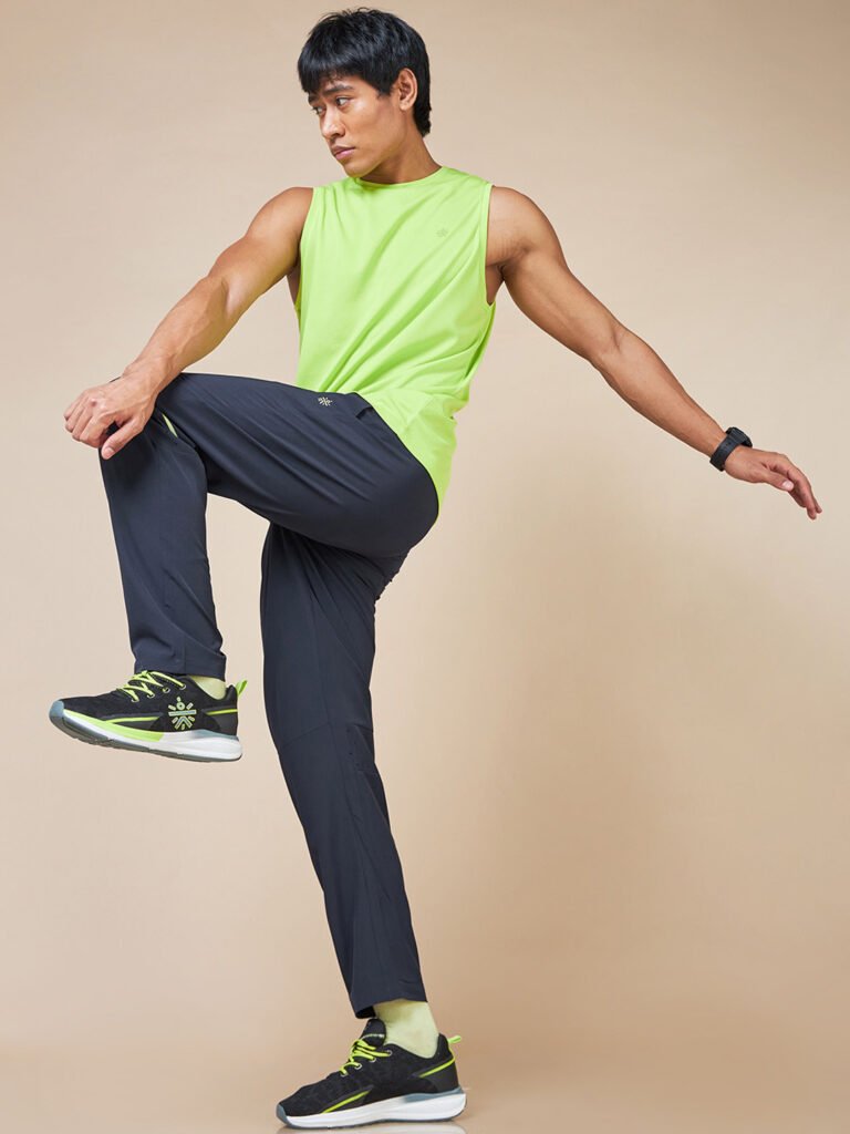 Navy Blue Men Train In Train Out Moisture Wicking Premium Trackpants view 4