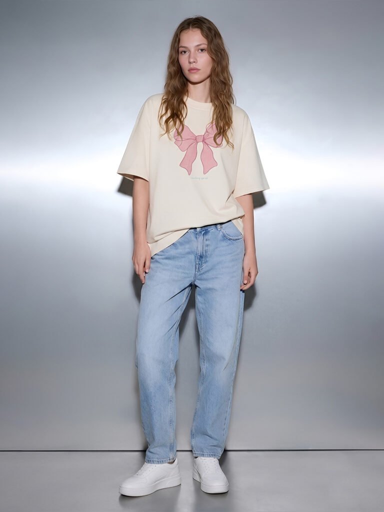 Cream Women Printed Oversize Tshirts view 5