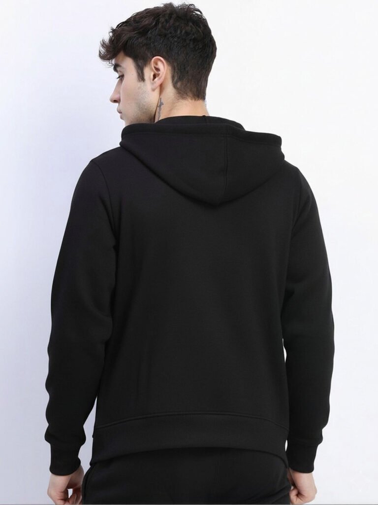 Black Men Hooded Sweatshirt view 4