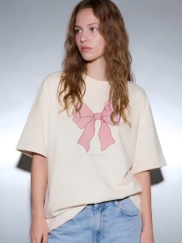 Cream Women Printed Oversize Tshirts